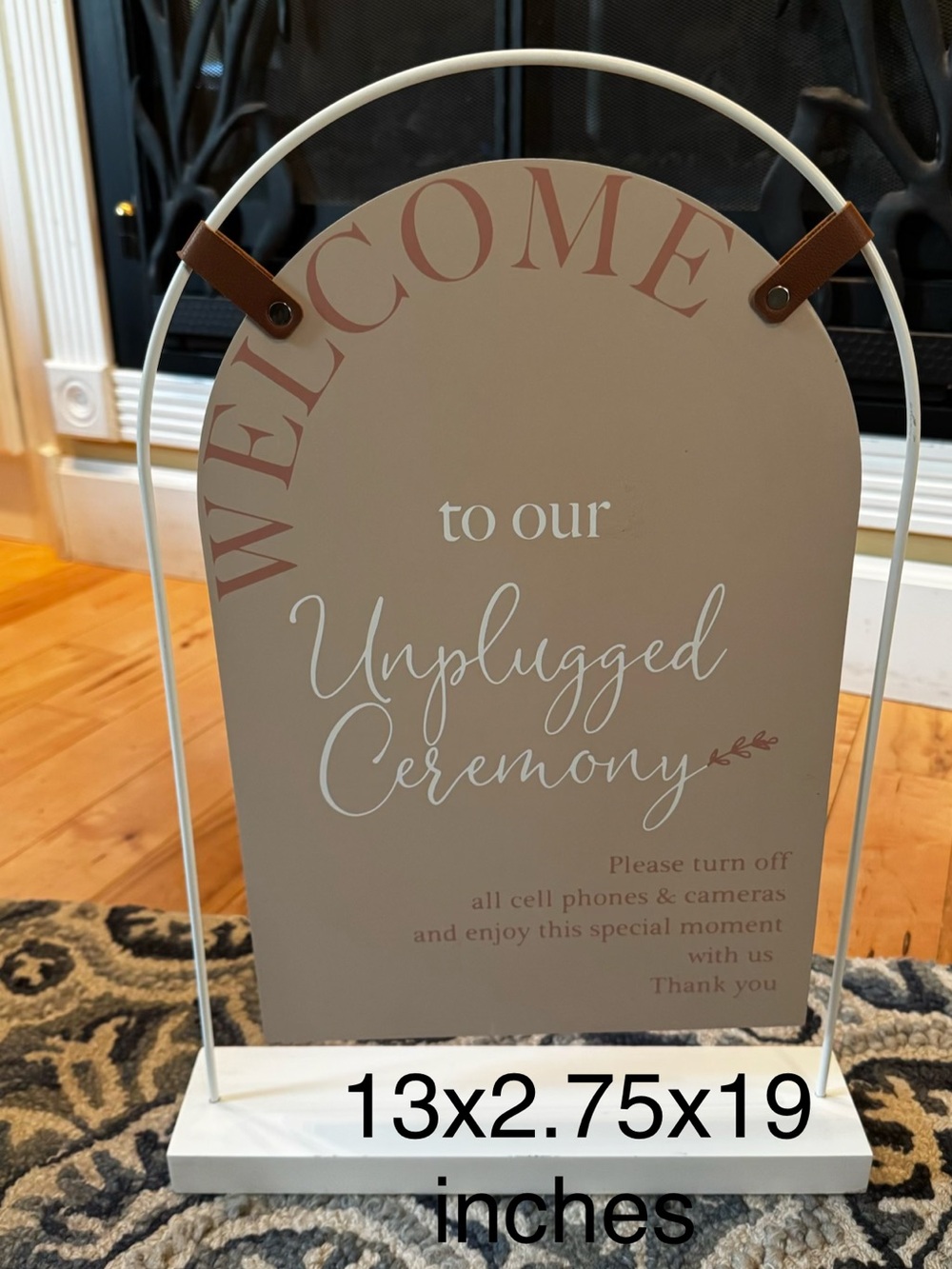 Welcome Unplugged Ceremony Sign - Neutral Taupe & Dusty Rose